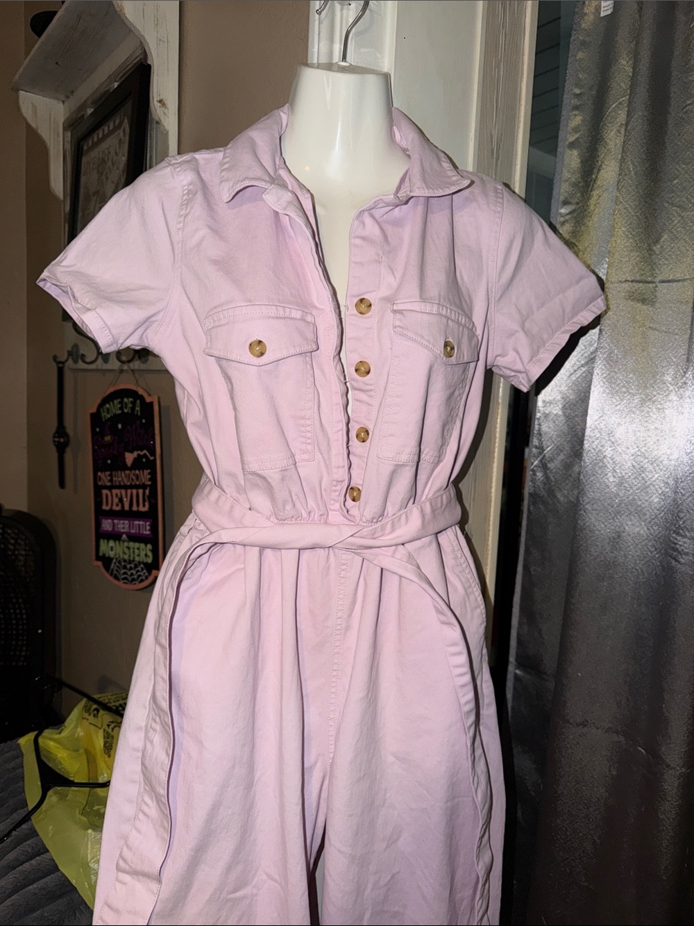 Women’s Light Pink Utility Jumpsuit size small - Picture 2 of 7